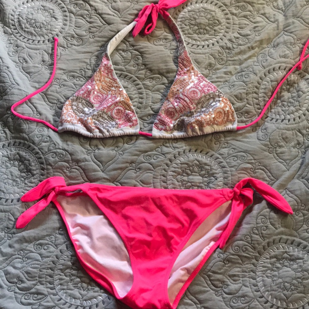 Sequined Victoria’s Secret Triangle Bikini.